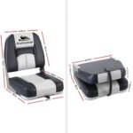Seamanship 2X Folding Boat Seats Marine Seat Swivel Low Back 10cm Padding Grey - Image 2