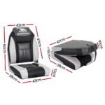 Seamanship 2X Folding Boat Seats Marine Seat Swivel High Back 12cm Padding Black - Image 2