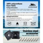Seamanship 2X Folding Boat Seats Marine Seat Swivel High Back 12cm Padding Black - Image 7