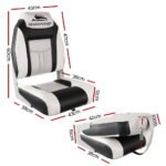 Seamanship 2X Folding Boat Seats Marine Seat Swivel High Back 12cm Padding Grey - Image 2