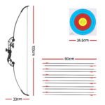 Everfit 55lbs Bow Arrow Set Recurve Takedown Archery Hunting for Beginner Red - Image 2