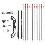 Everfit 55lbs Bow Arrow Set Recurve Takedown Archery Hunting for Beginner Red - Image 3