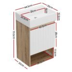 Cefito Vanity Unit 445mm Basin Bathroom Cabinet Storage Wall Hung Sink White - Image 2