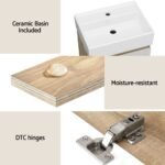 Cefito Vanity Unit 445mm Basin Bathroom Cabinet Storage Wall Hung Sink White - Image 6