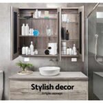 Cefito Bathroom Mirror Cabinet 900x720mm Oak - Image 5