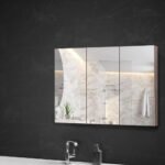 Cefito Bathroom Mirror Cabinet 900x720mm Oak - Image 7