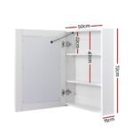 Bathroom Mirror Cabinet LED 500x720mm Medicine Wall Storage - Image 2