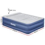 Bestway Air Mattress Queen Inflatable Bed 61cm Airbed Blue - Image 2