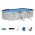 Bestway Swimming Pool 610 x 366cm Steel Frame Round Pool Set w/ Filter Ladder - Image 3