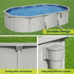 Bestway Swimming Pool 610 x 366cm Steel Frame Round Pool Set w/ Filter Ladder - Image 6