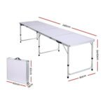 Weisshorn Folding Camping Table 240CM Portable Outdoor Picnic BBQ Aluminium Desk - Image 2