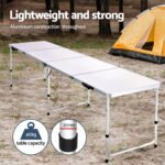 Weisshorn Folding Camping Table 240CM Portable Outdoor Picnic BBQ Aluminium Desk - Image 4