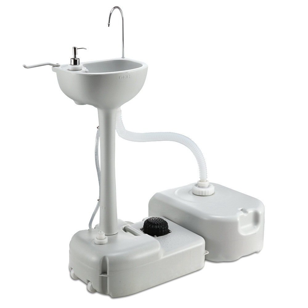CAMP-STAND-43L-GREY-00.jpg Weisshorn Camping Basin Portable Hand Wash Sink Stand 43L Capacity - Image 1