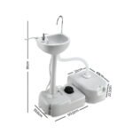 Weisshorn Camping Basin Portable Hand Wash Sink Stand 43L Capacity - Image 2