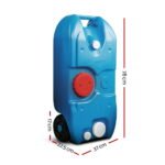 Weisshorn 40L Portable Wheel Water Tank Camping Caravan Storage Blue - Image 2