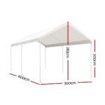 Instahut Carports 3x6m Carport Kits Steel Shelter Gazebo Canopy Garage Portable Garden Shed - Image 2