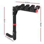 Giantz 4 Bicycle Bike Carrier Rack Car 2" Hitch Mount Foldable Black,Giantz 4 Bicycle Bike Carrier Rack Car 2" Hitch Mount Foldable Black - Image 2