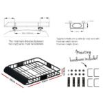 Giantz Universal Car Roof Rack Basket Luggage Vehicle Cargo Carrier 111cm Black - Image 3