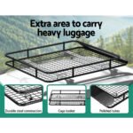 Giantz Universal Car Roof Rack Basket Luggage Vehicle Cargo Carrier 123cm Black - Image 5