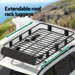 Giantz Universal Car Roof Rack Basket Luggage Vehicle Cargo Carrier 160cm Black - Image 6