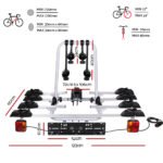 Giantz 4 Bicycle Bike Carrier Rack Car Towbar Hitch Ball Mount Tail light Silver - Image 2