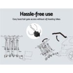 Giantz 4 Bicycle Bike Carrier Rack Car Towbar Hitch Ball Mount Tail light Silver - Image 6