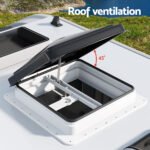 Weisshorn Caravan Roof Vent Hatch RV Skylight Motorhome Camper 350x350mm Black - Image 4