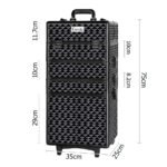 Embellir Makeup Case Beauty Trolley Cosmetic Organiser Box Travel Wheels Diamond - Image 2