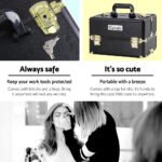 Embellir Makeup Case Beauty Trolley Cosmetic Organiser Box Travel Wheels Gold - Image 4