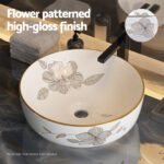 Cefito Bathroom Basin Ceramic Vanity Sink Hand Wash Bowl with Pattern 41x41cm - Image 4