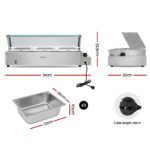 Devanti Commercial Food Warmer Bain Marie 3 Electric Buffet Pans - Image 2