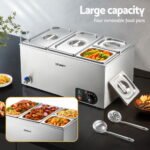 Devanti Commercial Food Warmer Bain Marie 4 Electric Buffet Pans - Image 5