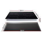 Devanti Electric Ceramic Cooktop 60cm Kitchen Cooker 4 Burner Hob Touch Control 5200W - Image 3
