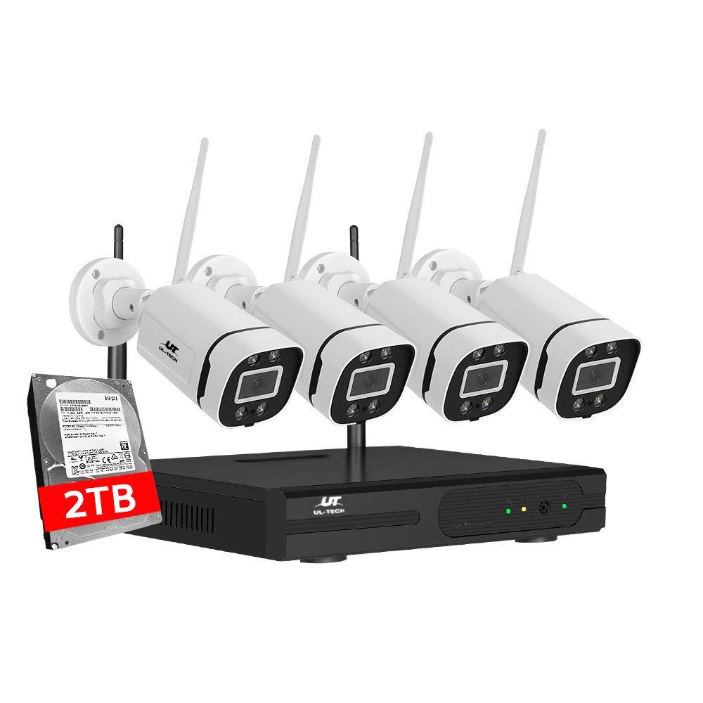 CCTV-WF-CLA-8C-4P-2T-61902-00.jpg UL-tech Wireless CCTV Security System 8CH NVR 3MP 4 Square Cameras 2TB - Image 1
