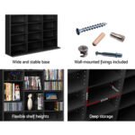 Artiss Bookshelf CD Storage Rack - BERT Black - Image 8