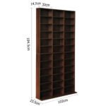 Artiss Bookshelf CD Storage Rack - BERT Walnut - Image 4