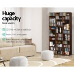 Artiss Bookshelf CD Storage Rack - BERT Walnut - Image 6