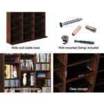 Artiss Bookshelf CD Storage Rack - BERT Walnut - Image 8