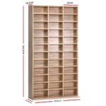 Artiss Bookshelf CD Storage Rack - BERT Oak - Image 4