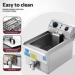 Devanti 3000W Electric Deep Fryer 10L Stainless Steel Fryer w/ Basket & Lid - Image 7