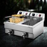 Devanti 20L Electric Commercial Deep Fryer Double Baskets Oil Taps 6000W - Image 7