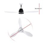 Devanti 48'' Ceiling Fan DC Motor w/Light w/Remote - White - Image 2