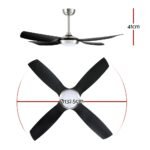 Devanti 52'' Ceiling Fan DC Motor w/Light w/Remote Black - Image 2