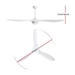 Devanti 52'' Ceiling Fan DC Motor w/Light w/Remote - White - Image 2