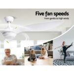 Devanti 52'' Ceiling Fan DC Motor w/Light w/Remote - White - Image 3
