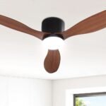 Devanti 52'' Ceiling Fan DC Motor w/Light w/Remote - Dark Wood - Image 7