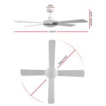 Devanti 52'' Ceiling Fan DC Motor 4 Blades w/Remote - White - Image 3