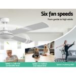 Devanti 52'' Ceiling Fan DC Motor 4 Blades w/Remote - White - Image 4