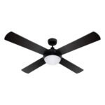 Devanti 52'' Ceiling Fan DC Motor w/Light w/Remote - Black - Image 2