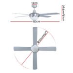 Devanti 52'' Ceiling Fan DC Motor w/Light w/Remote - Silver - Image 3